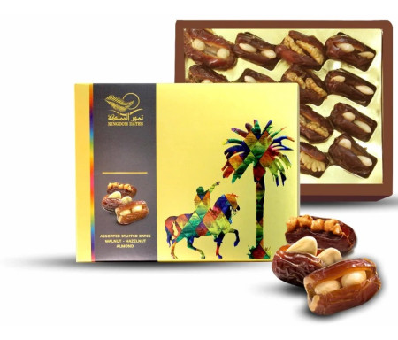 Coffret cadeau : Dattes farcies aux amandes, noix et noisettes - 300gr