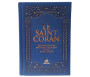 Le Saint Coran Bilingue (Arabe – Français) 14 x 19cm avec Pages Arc-en-Ciel (Rainbow) Couverture Bleu