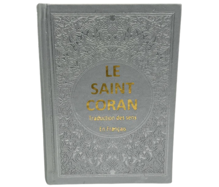 Le Saint Coran Arabe - Français (Format Poche) - Gris Argenté avec Dorure