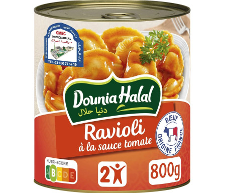 Plat cuisiné Ravioli à la sauce tomate 800gr - Dounia Halal