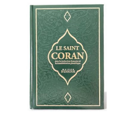 Le Noble Coran, La traduction en Langue Française et la Phonétique (Grand Format / Couverture Daim) - Rouge